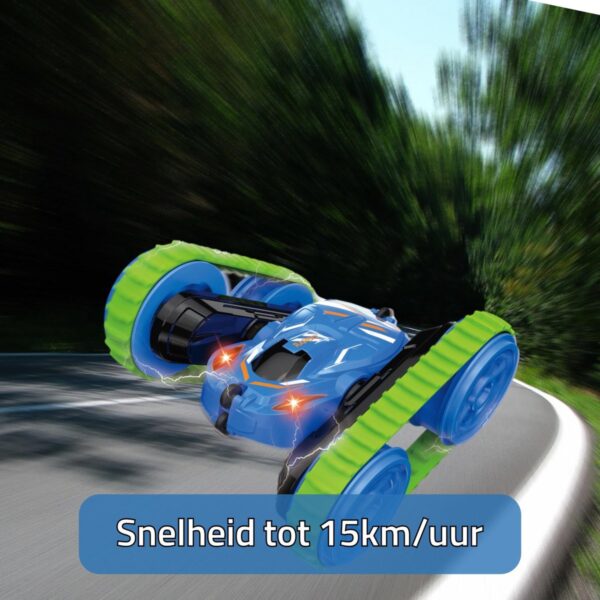 HyperWheels Rapidly - Bestuurbare Speelgoed Auto / Stuntauto voor Jongens & Meisjes - Blauw - voor Binnen & Buiten / Met werkende Verlichting - Oplaadbaar en Afstandbestuurbaar